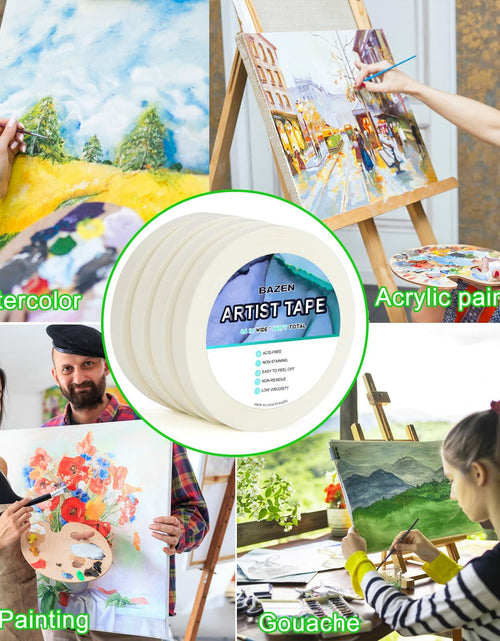 Load image into Gallery viewer, Bazen Artist Tape 4 Pack 1in x 660ft White Acid-Free Masking Tape
