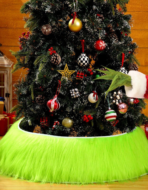Load image into Gallery viewer, Funnymoom Christmas Tree Collar Green Faux Fur Skirt 24 Inch
