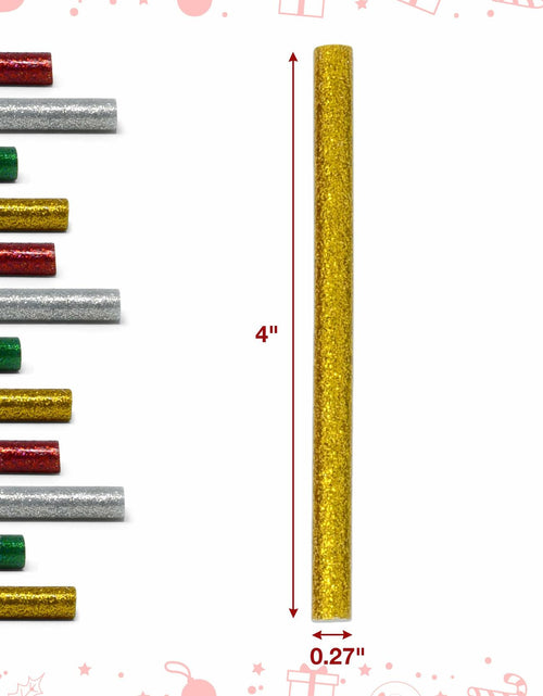 Load image into Gallery viewer, Gift Boutique 100 Pack Mini Christmas Hot Glue Gun Sticks 4 Colors 0.27"x4"
