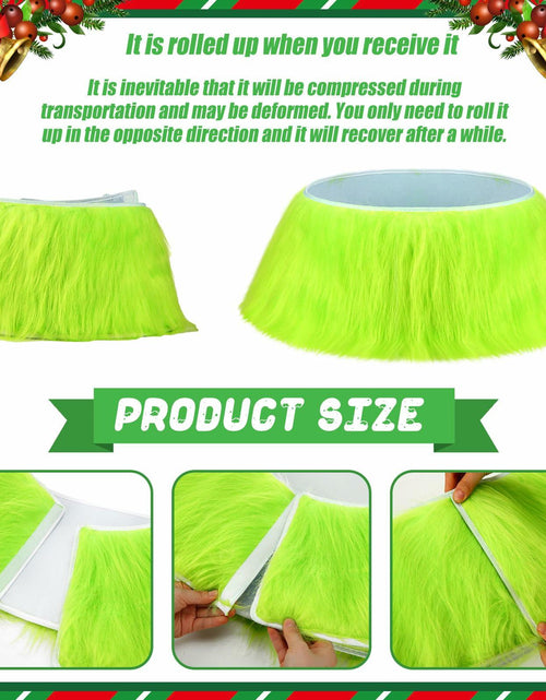 Load image into Gallery viewer, Funnymoom Christmas Tree Collar Green Faux Fur Skirt 24 Inch
