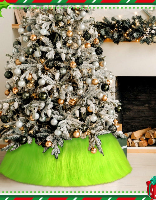 Load image into Gallery viewer, Funnymoom Christmas Tree Collar Green Faux Fur Skirt 24 Inch
