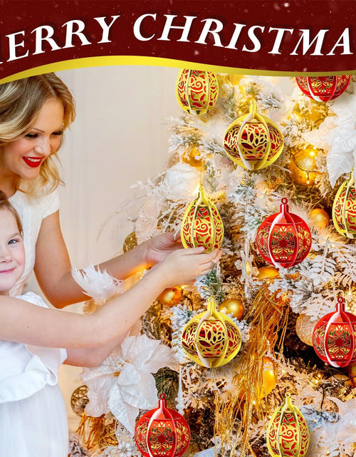 Load image into Gallery viewer, Vercraft 12 Pcs Christmas Tree Balls Ornaments Red Gold Hanging Decor
