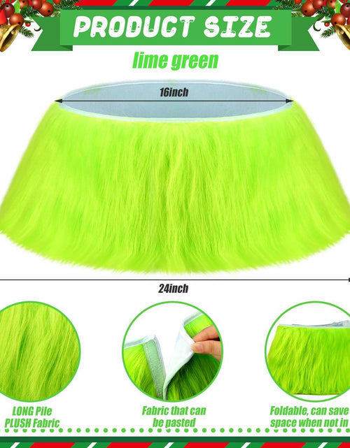 Load image into Gallery viewer, Funnymoom Christmas Tree Collar Green Faux Fur Skirt 24 Inch
