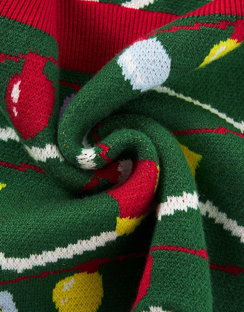 Load image into Gallery viewer, SunFocus Baby Boys Christmas Sweater Romper Green Colorful Lights Size 6-12M
