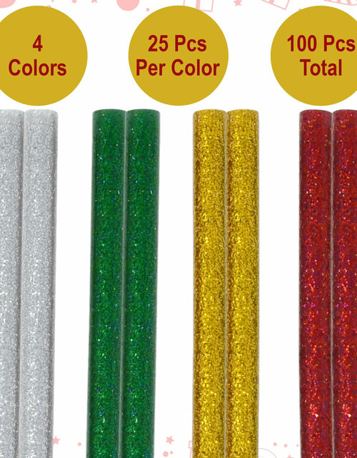 Load image into Gallery viewer, Gift Boutique 100 Pack Mini Christmas Hot Glue Gun Sticks 4 Colors 0.27"x4"
