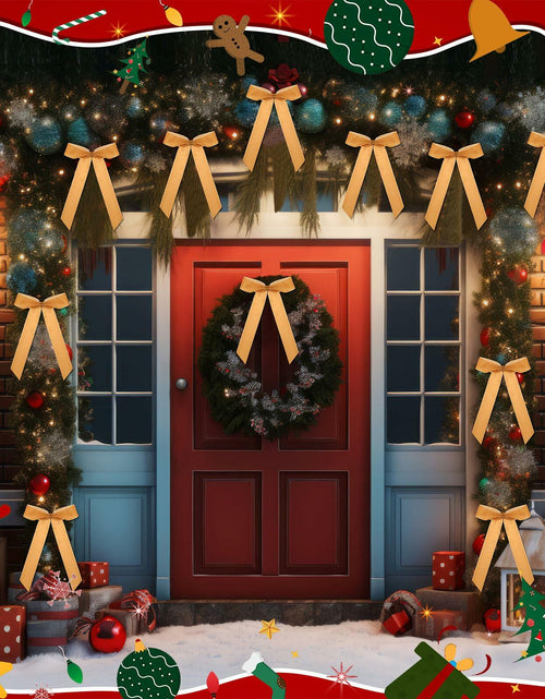 Load image into Gallery viewer, Riceshoot 30 Pcs Velvet Christmas Bow Khaki 6.3x11 Inch Rustic Decor
