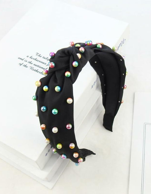Load image into Gallery viewer, SMYAXUNW Colorful Pearl Knotted Hairband Turban Hair Accessories for Women
