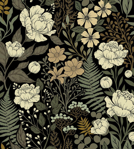 Decoroom Vintage Large Floral Peel and Stick Wallpaper 17.7in x 118in