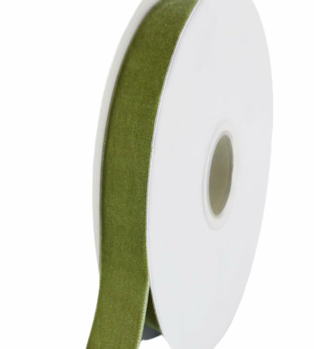 Abbaoww Moss Velvet Ribbon 5/8 Inch 10 Yards Green for Gift Wrapping DIY
