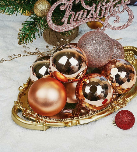 Emopeak 12Pcs Shatterproof Christmas Balls Ornaments 4 Style Multi Color
