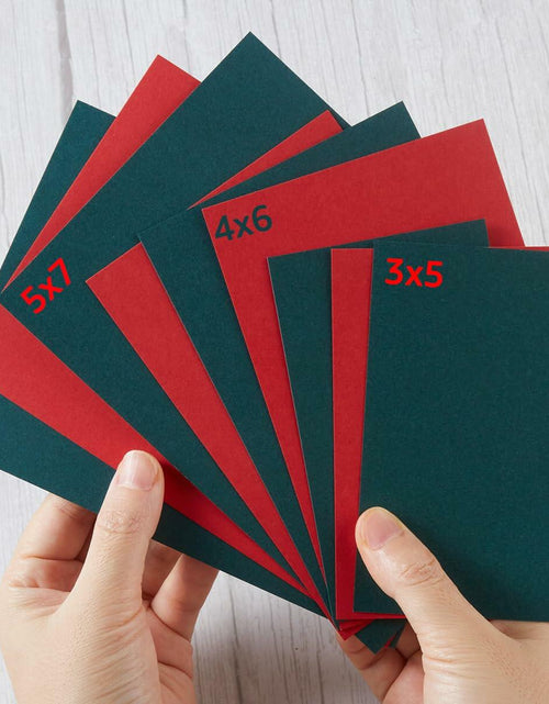 Load image into Gallery viewer, 100 Sheets Christmas Cardstock Paper 250 GSM 4x6in Green Red
