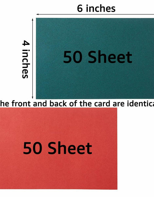 Load image into Gallery viewer, 100 Sheets Christmas Cardstock Paper 250 GSM 4x6in Green Red
