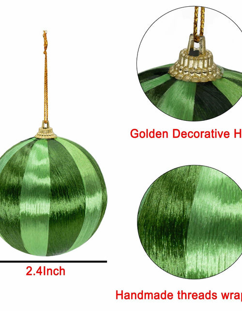 Load image into Gallery viewer, 12 Pcs Christmas Thread Wrapped Balls Ornaments 2.4 Inch Hanging Decor
