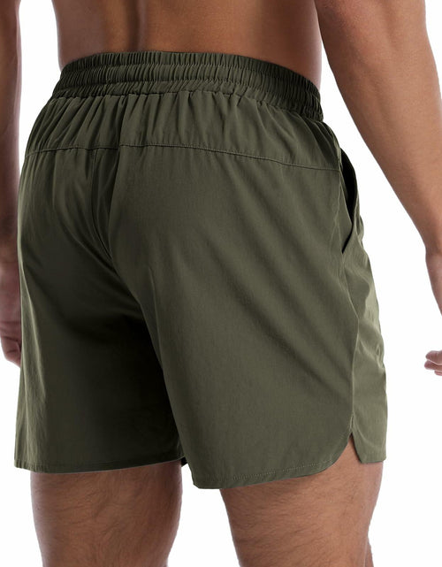 Load image into Gallery viewer, OEBLD Men's Athletic Running Shorts 5 Inch Quick Dry Army Green Size L
