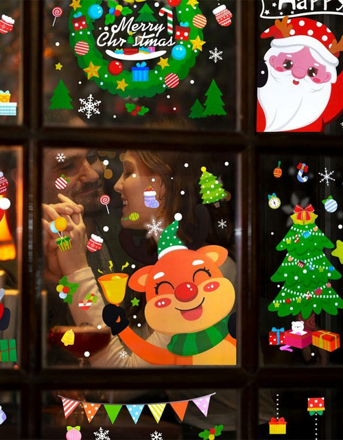 Load image into Gallery viewer, 194PCS Christmas Window Clings Stickers Snowflakes Indoor Home 6 Sheets
