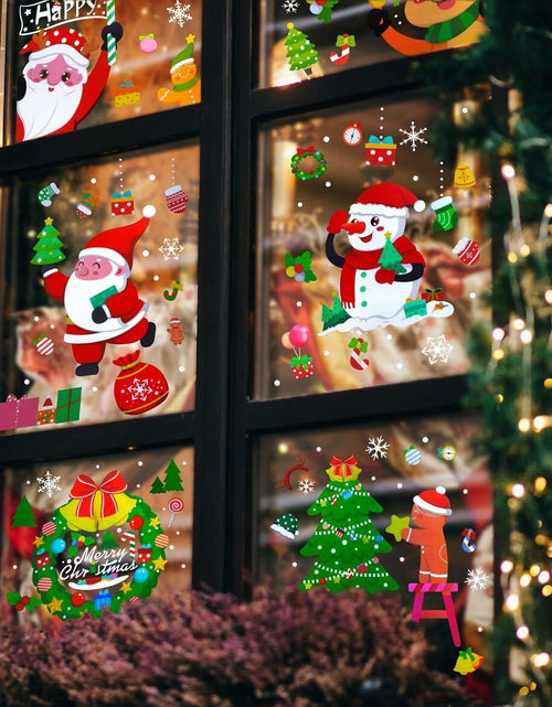 Load image into Gallery viewer, 194PCS Christmas Window Clings Stickers Snowflakes Indoor Home 6 Sheets
