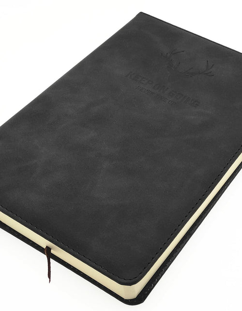 Load image into Gallery viewer, Ailifly Hardcover Journal Notebook A5 Ruled 360 Pages Black Faux PU Leather
