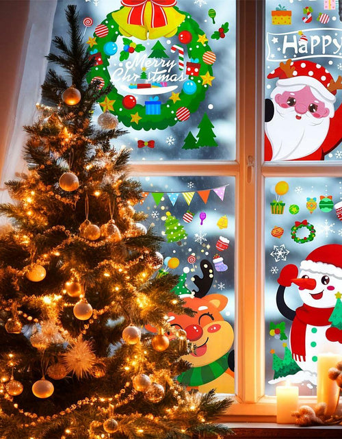 Load image into Gallery viewer, 194PCS Christmas Window Clings Stickers Snowflakes Indoor Home 6 Sheets
