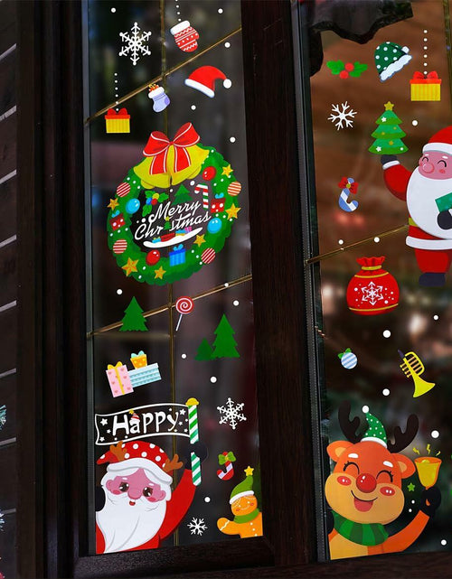 Load image into Gallery viewer, 194PCS Christmas Window Clings Stickers Snowflakes Indoor Home 6 Sheets
