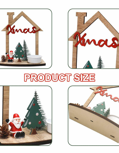 Load image into Gallery viewer, VQN Christmas Wooden Small House Crafts Rustic Xmas Holiday Ornament Decor
