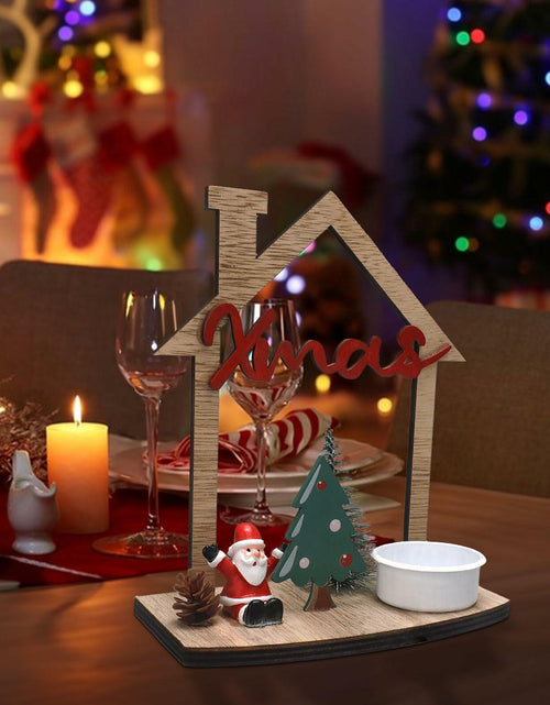 Load image into Gallery viewer, VQN Christmas Wooden Small House Crafts Rustic Xmas Holiday Ornament Decor
