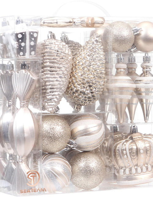 Load image into Gallery viewer, Sea Team 50-Pack Shatterproof Christmas Ball Ornaments Set Silver Xmas
