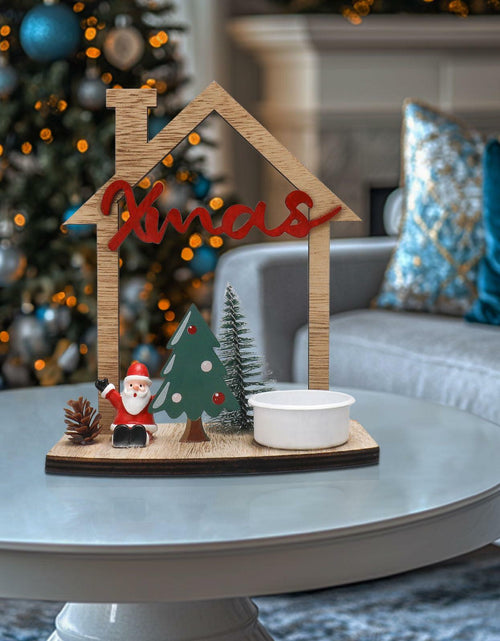 Load image into Gallery viewer, VQN Christmas Wooden Small House Crafts Rustic Xmas Holiday Ornament Decor
