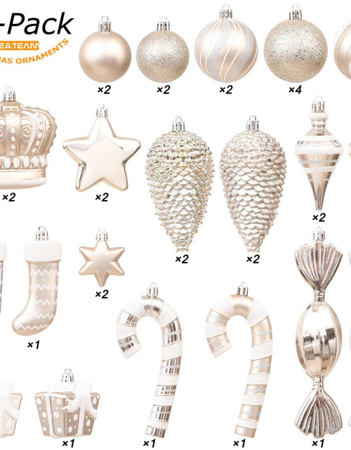 Load image into Gallery viewer, Sea Team 50-Pack Shatterproof Christmas Ball Ornaments Set Silver Xmas
