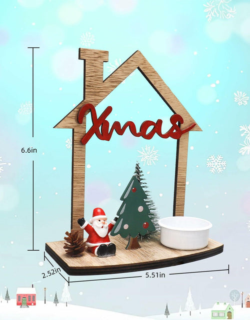 Load image into Gallery viewer, VQN Christmas Wooden Small House Crafts Rustic Xmas Holiday Ornament Decor
