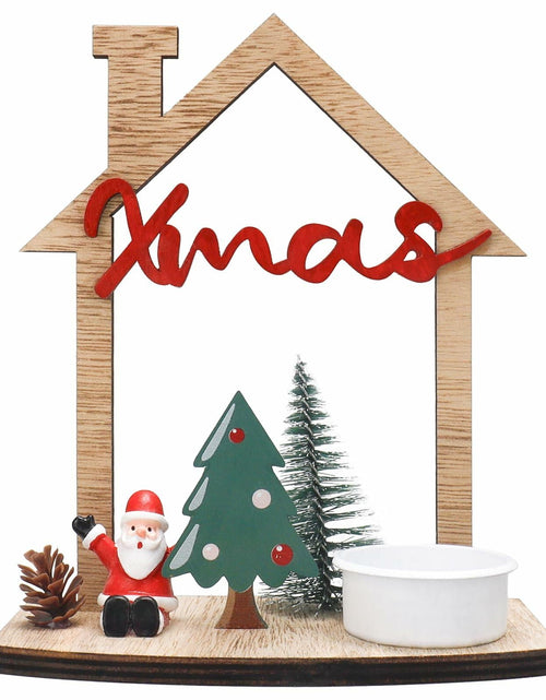 Load image into Gallery viewer, VQN Christmas Wooden Small House Crafts Rustic Xmas Holiday Ornament Decor
