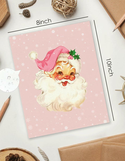 Load image into Gallery viewer, APJYM Pink Christmas Wall Art Merry Christmas Tree Santa 8x10 Inch
