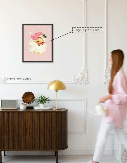 Load image into Gallery viewer, APJYM Pink Christmas Wall Art Merry Christmas Tree Santa 8x10 Inch
