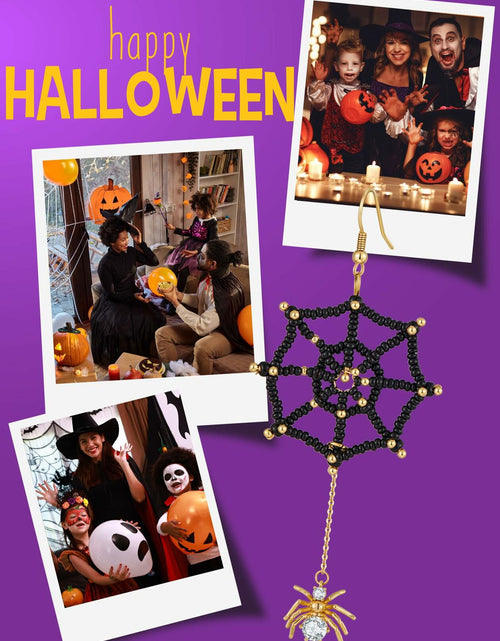 Load image into Gallery viewer, DoDoBeads Halloween Earring Making Kit Spider CZ Pendant Gold Beads
