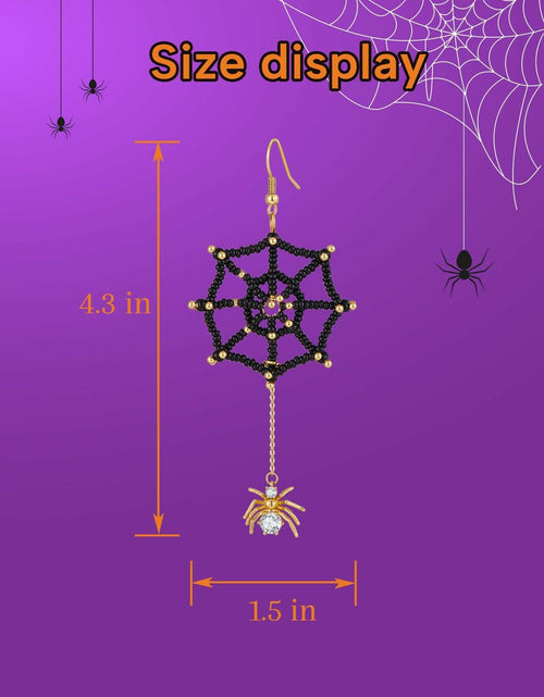 Load image into Gallery viewer, DoDoBeads Halloween Earring Making Kit Spider CZ Pendant Gold Beads
