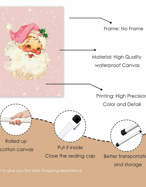 Load image into Gallery viewer, APJYM Pink Christmas Wall Art Merry Christmas Tree Santa 8x10 Inch
