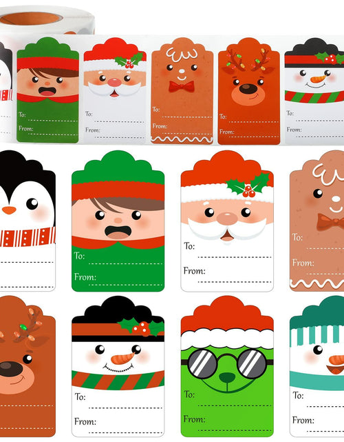 Load image into Gallery viewer, 800 Pcs Christmas Gift Tag Stickers Self Adhesive Xmas Labels Cute Style
