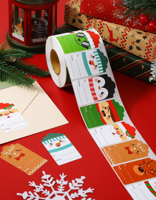 Load image into Gallery viewer, 800 Pcs Christmas Gift Tag Stickers Self Adhesive Xmas Labels Cute Style
