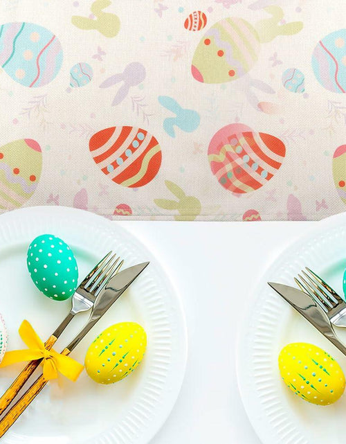 Load image into Gallery viewer, QIHOMPIB Easter Table Runner Colorful Eggs Polyester 13x72 Inch
