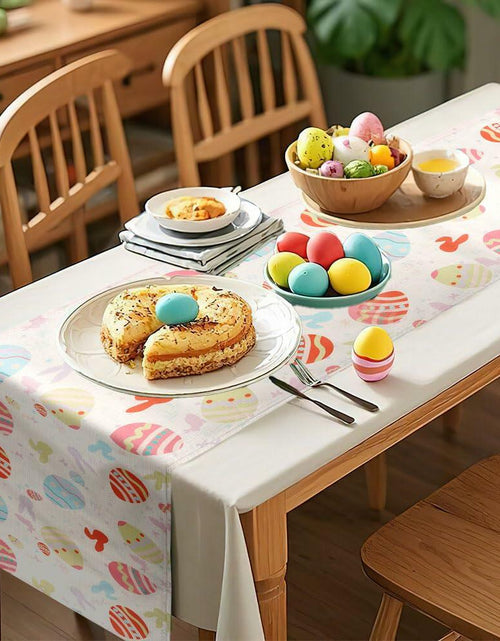 Load image into Gallery viewer, QIHOMPIB Easter Table Runner Colorful Eggs Polyester 13x72 Inch
