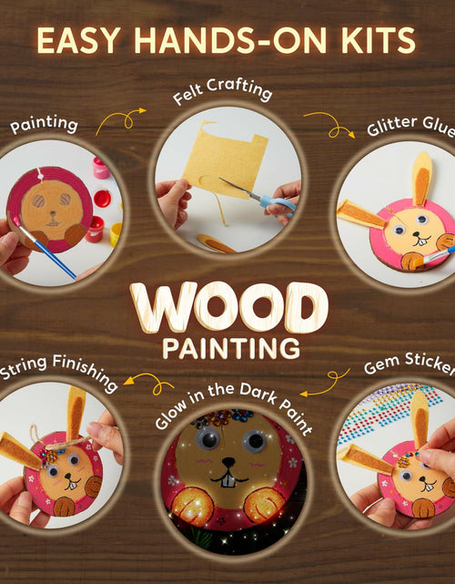 Load image into Gallery viewer, [Like_new] Klever Kits Wooden Painting Craft Kit Glow in The Dark Wood Slices Kids
