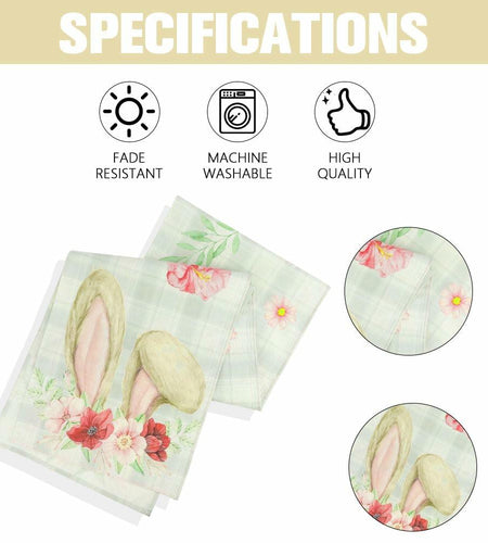 QIHOMPIB Easter Table Runner Pastel Pink Floral Boho 13x72 Inch