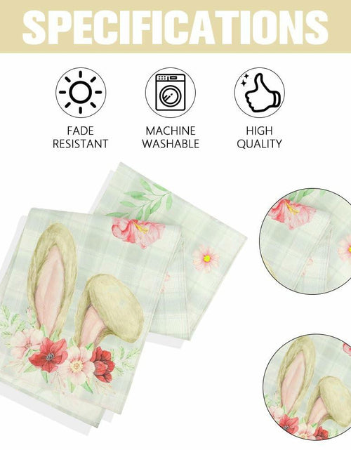 Load image into Gallery viewer, QIHOMPIB Easter Table Runner Pastel Pink Floral Boho 13x72 Inch
