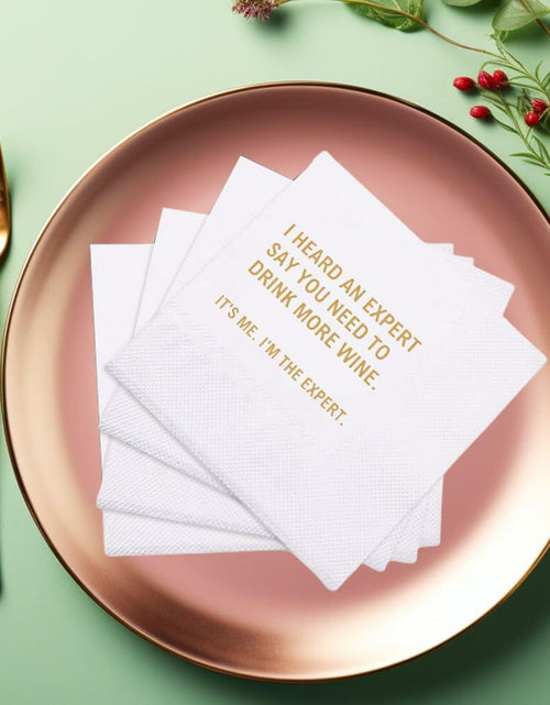 Load image into Gallery viewer, VOWFOO Funny Quote Cocktail Napkins 100pcs 4.5x4.5in 2-ply White
