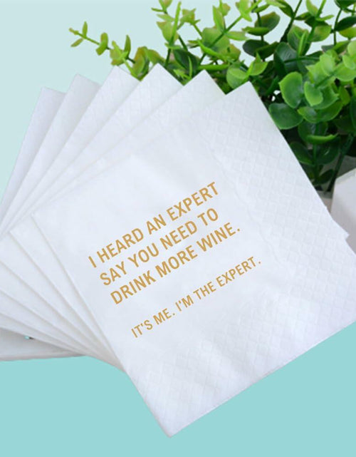Load image into Gallery viewer, VOWFOO Don't Be Awkward Funny Cocktail Napkins 4.5x4.5 2-ply 100pcs
