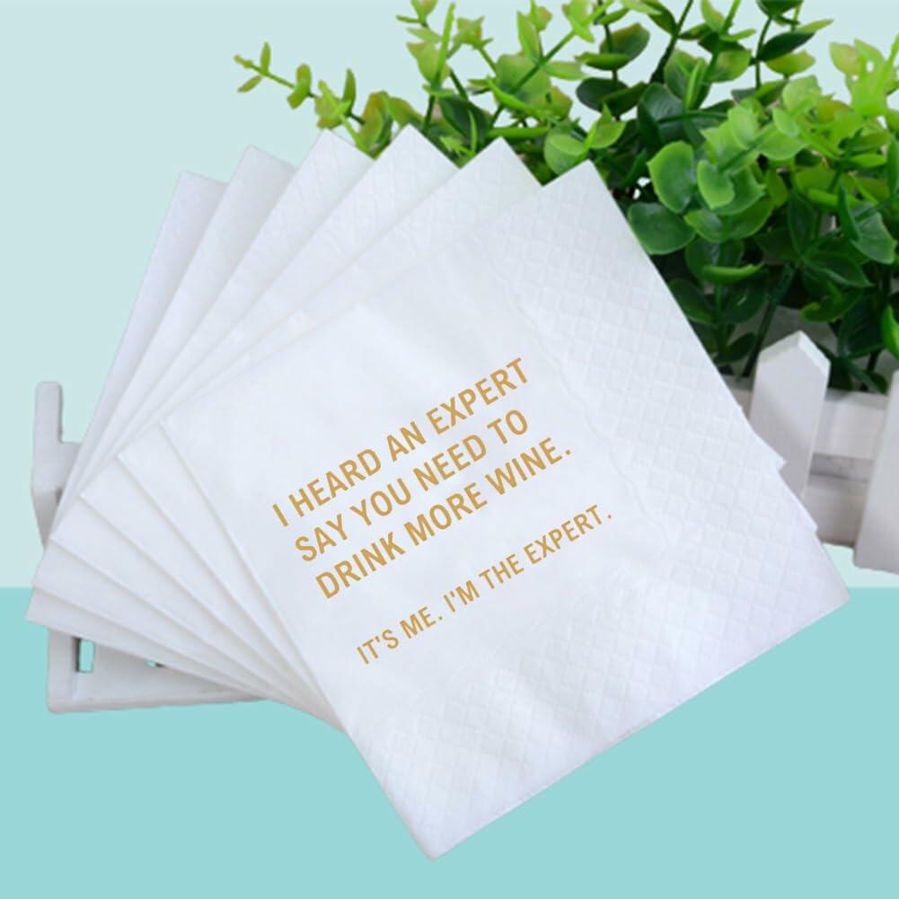 VOWFOO Don't Be Awkward Funny Cocktail Napkins 4.5x4.5 2-ply 100pcs