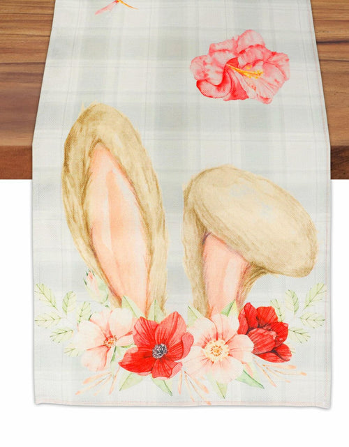 Load image into Gallery viewer, QIHOMPIB Easter Table Runner Pastel Pink Floral Boho 13x72 Inch
