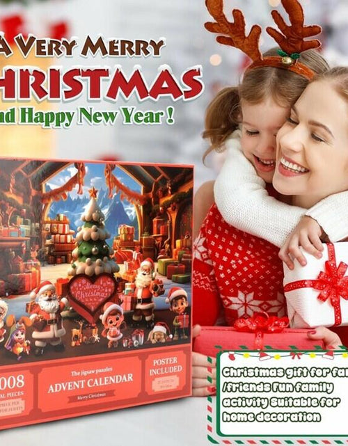 Load image into Gallery viewer, Unbranded Advent Calendar 2024 Jigsaw Puzzle 24 Days Christmas Countdown Red
