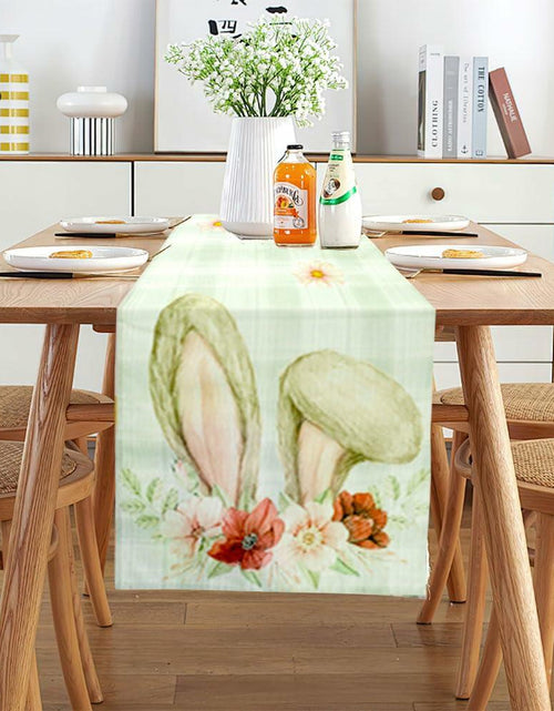 Load image into Gallery viewer, QIHOMPIB Easter Table Runner Pastel Pink Floral Boho 13x72 Inch
