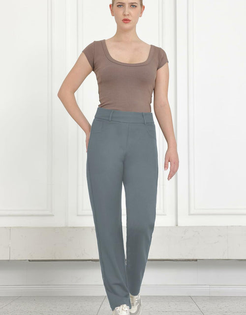 Load image into Gallery viewer, Women's Dress Pants Straight Work High Waisted Grey 29" Inseam Size 29
