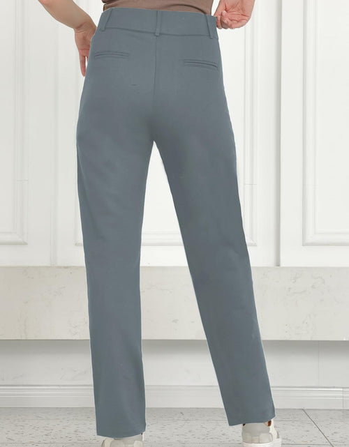 Load image into Gallery viewer, Women's Dress Pants Straight Work High Waisted Grey 29" Inseam Size 29
